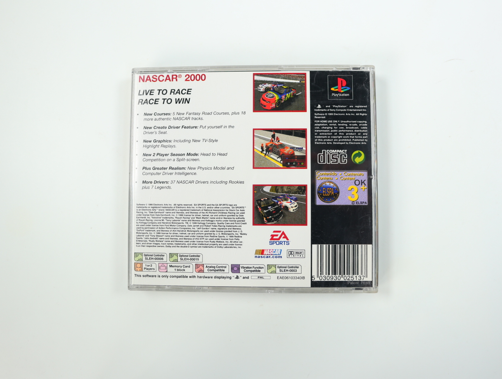 PlayStation 1 - NASCAR 2000 - productfoto 2