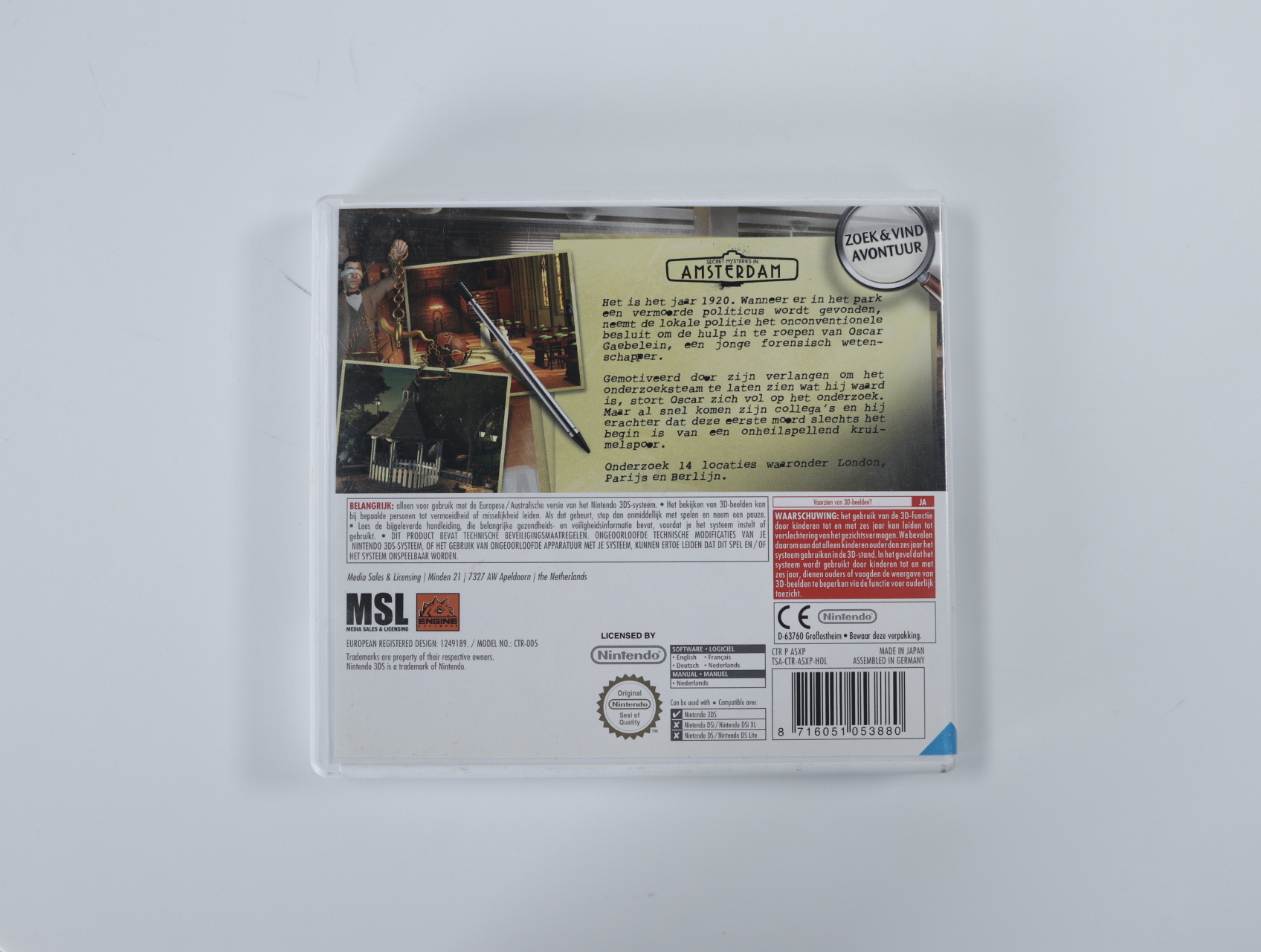 Nintendo 3DS - Secret Mysteries in: Amsterdam - CIB - productfoto 2