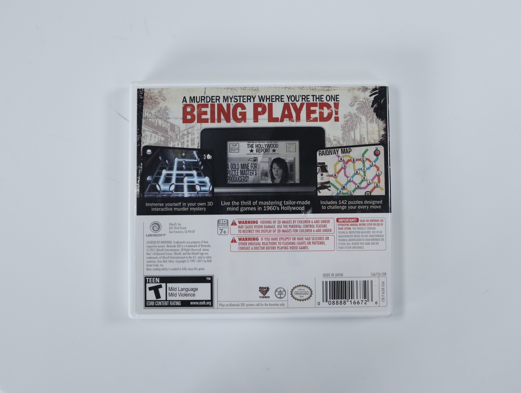 Nintendo 3DS - James Noir's: Hollywood Crimes - CIB - productfoto 2
