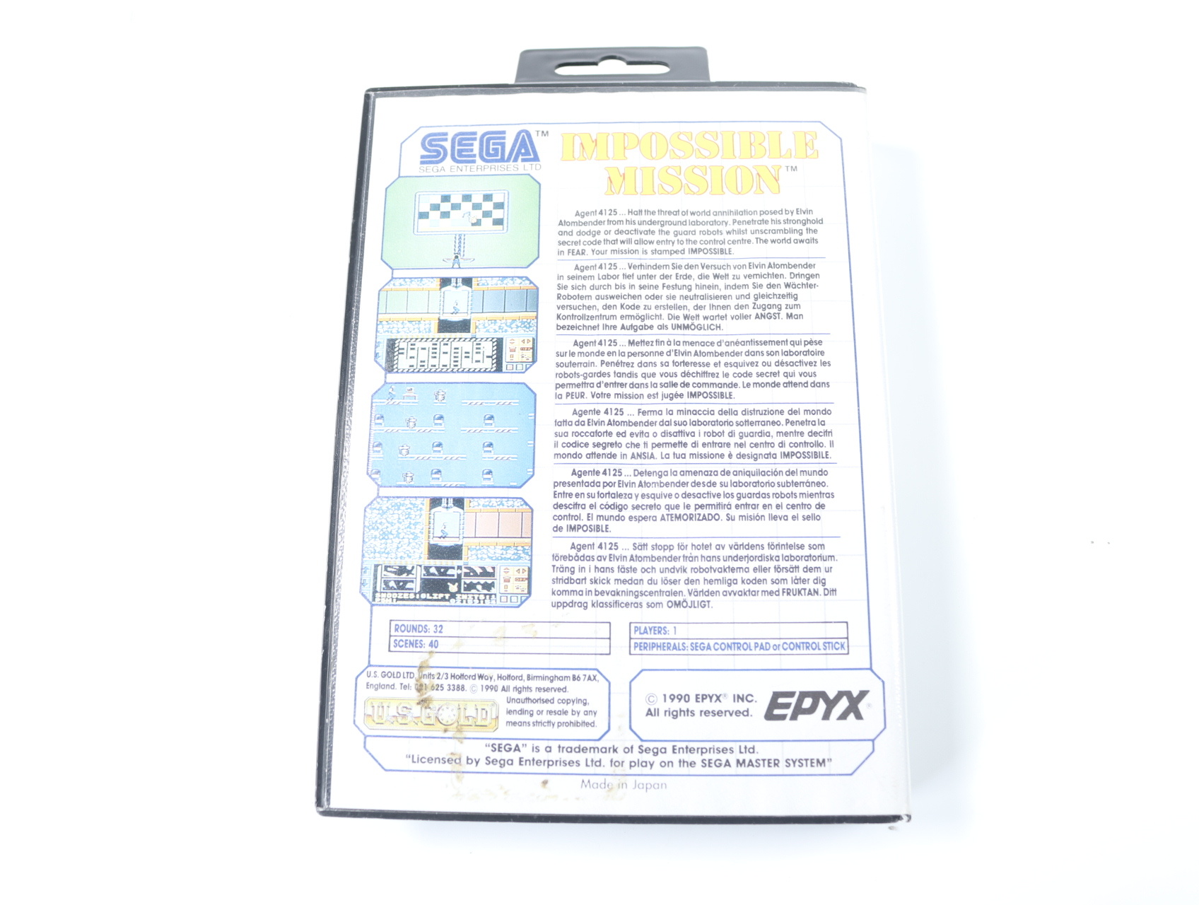 Sega Master System - Impossible Mission - Epyx - productfoto 2