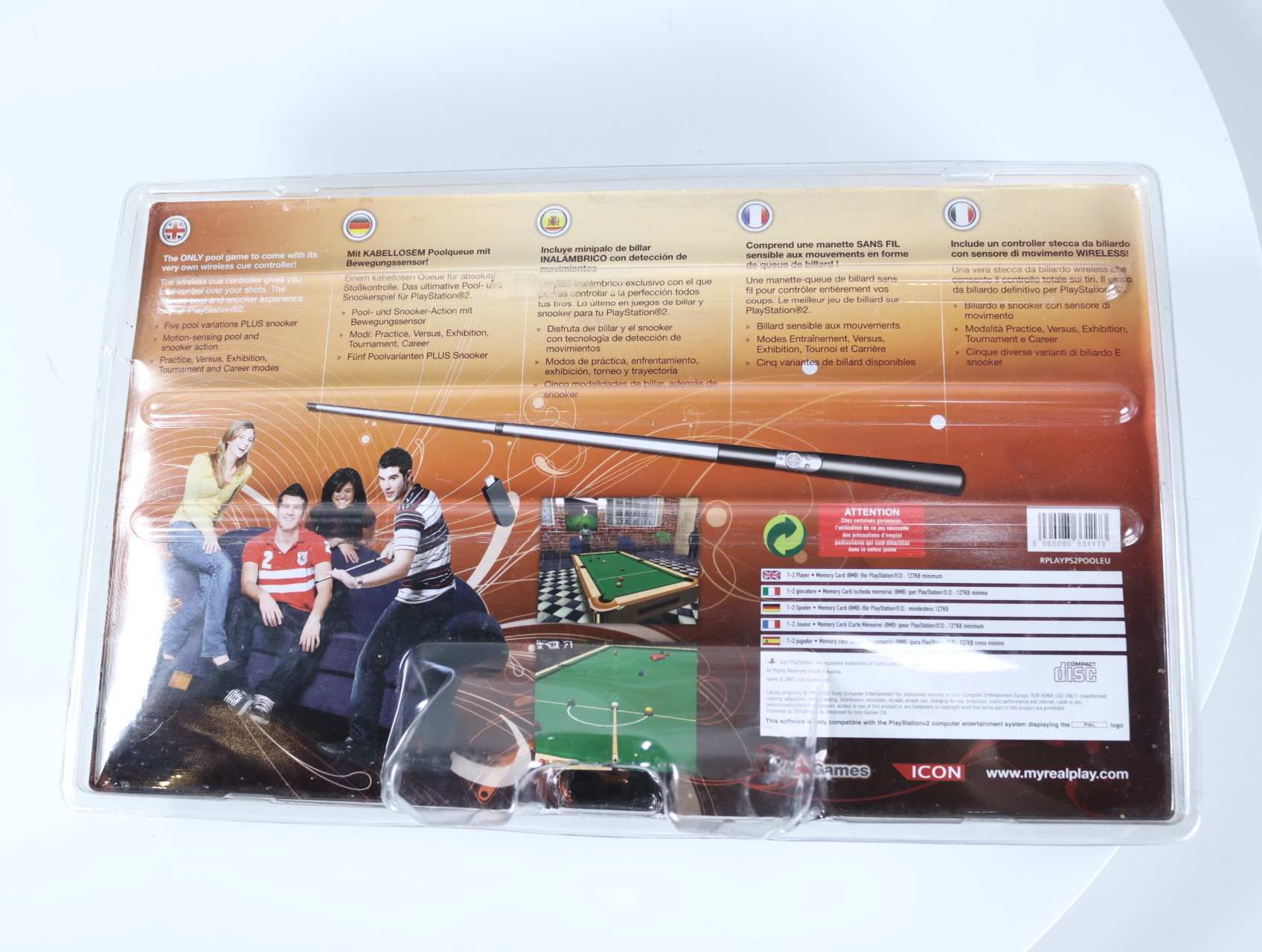 PlayStation 2 - Realplay Pool with Motion Sensing Cue Controller [New In Box] - In2Games - Nieuw - productfoto 2