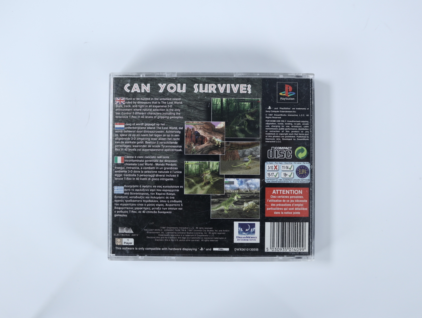 PlayStation 1 - The Lost World: Jurassic Park - productfoto 2