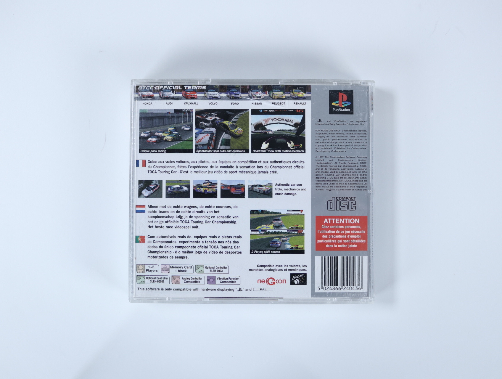 PlayStation 1 - TOCA Touring Car Championship [Platinum Hits] - productfoto 2