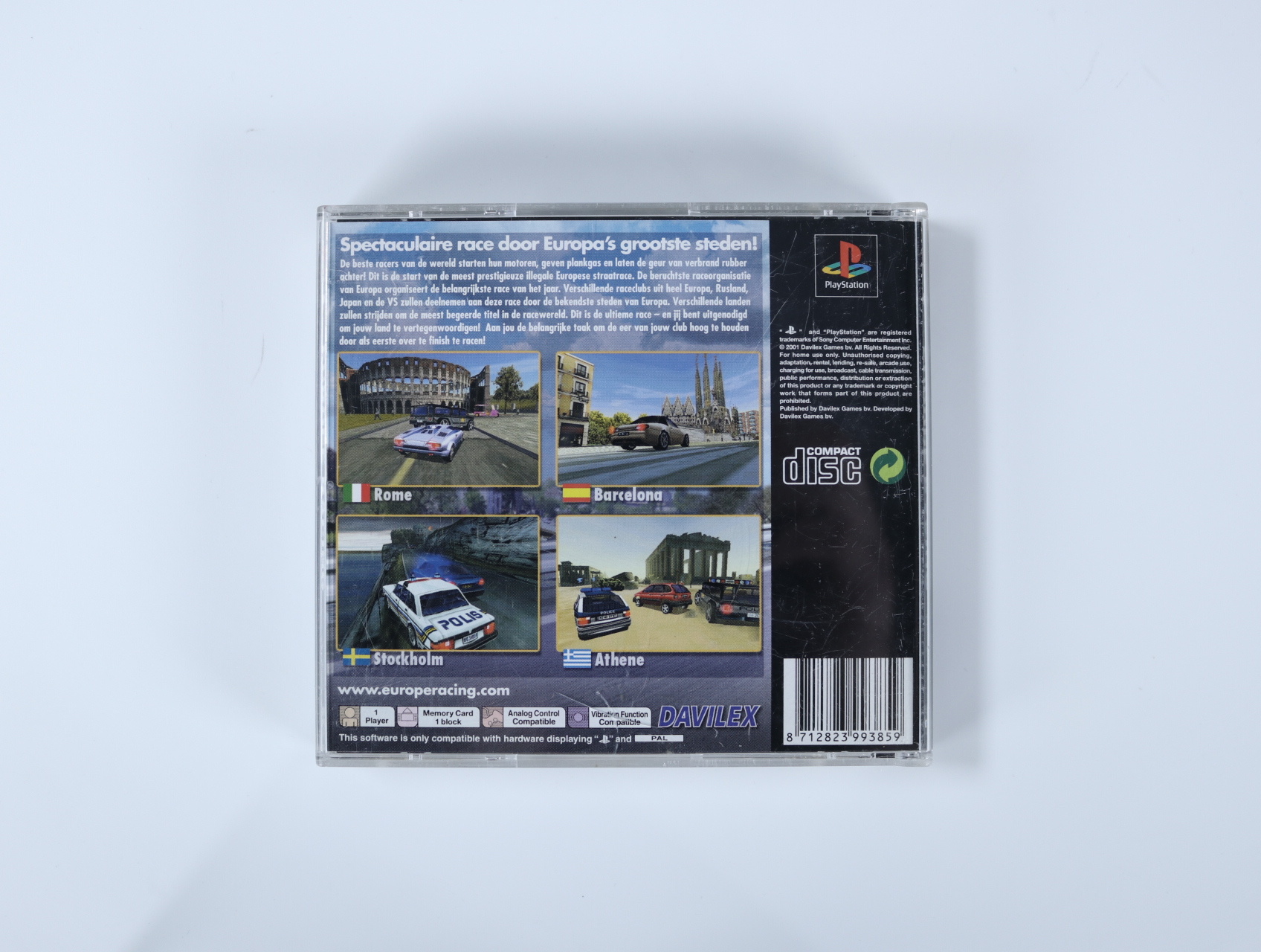 PlayStation 1 - Europe Racing - Davilex Games B.V. - productfoto 2