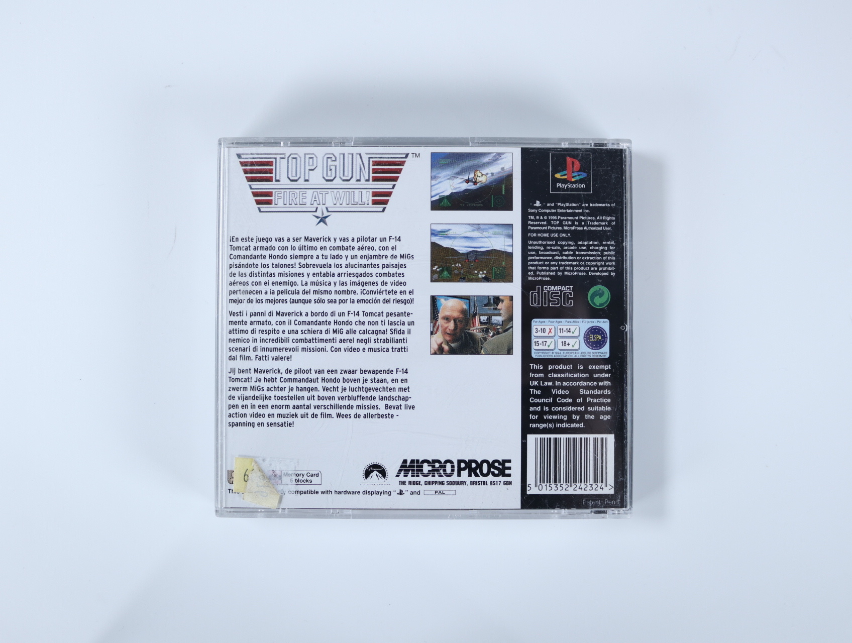 Playstation 1 - Top Gun: Fire at Will - Spectrum HoloByte - productfoto 2