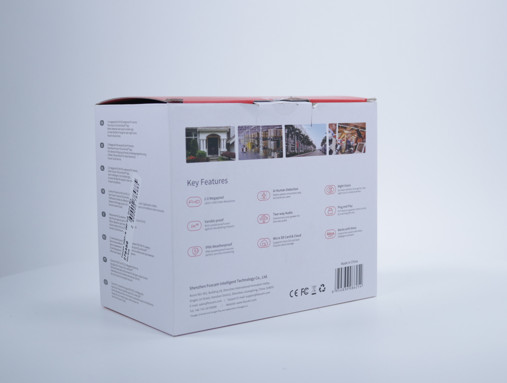 D2EP-W 2MP PoE Dome Wit - Foscam - productfoto 2