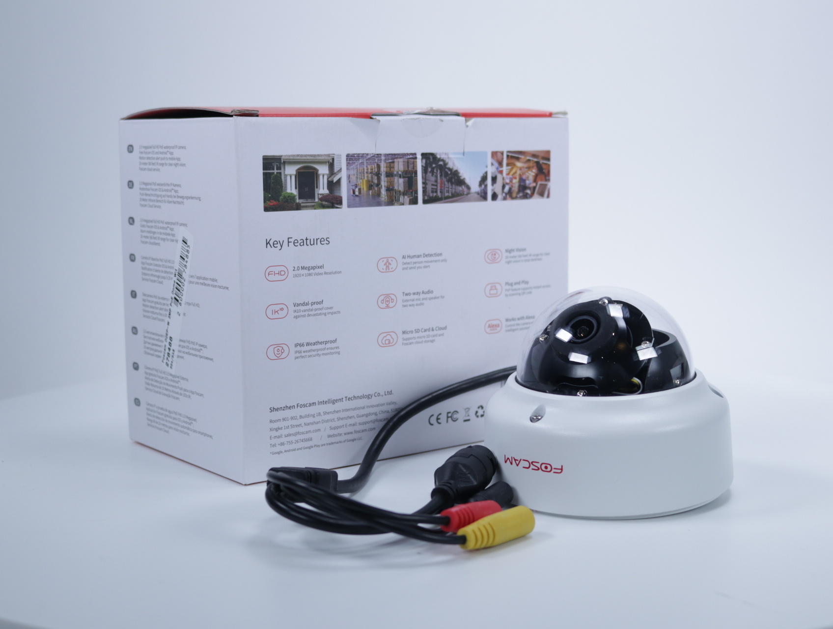 D2EP-W 2MP PoE Dome Wit - Foscam - productfoto 3