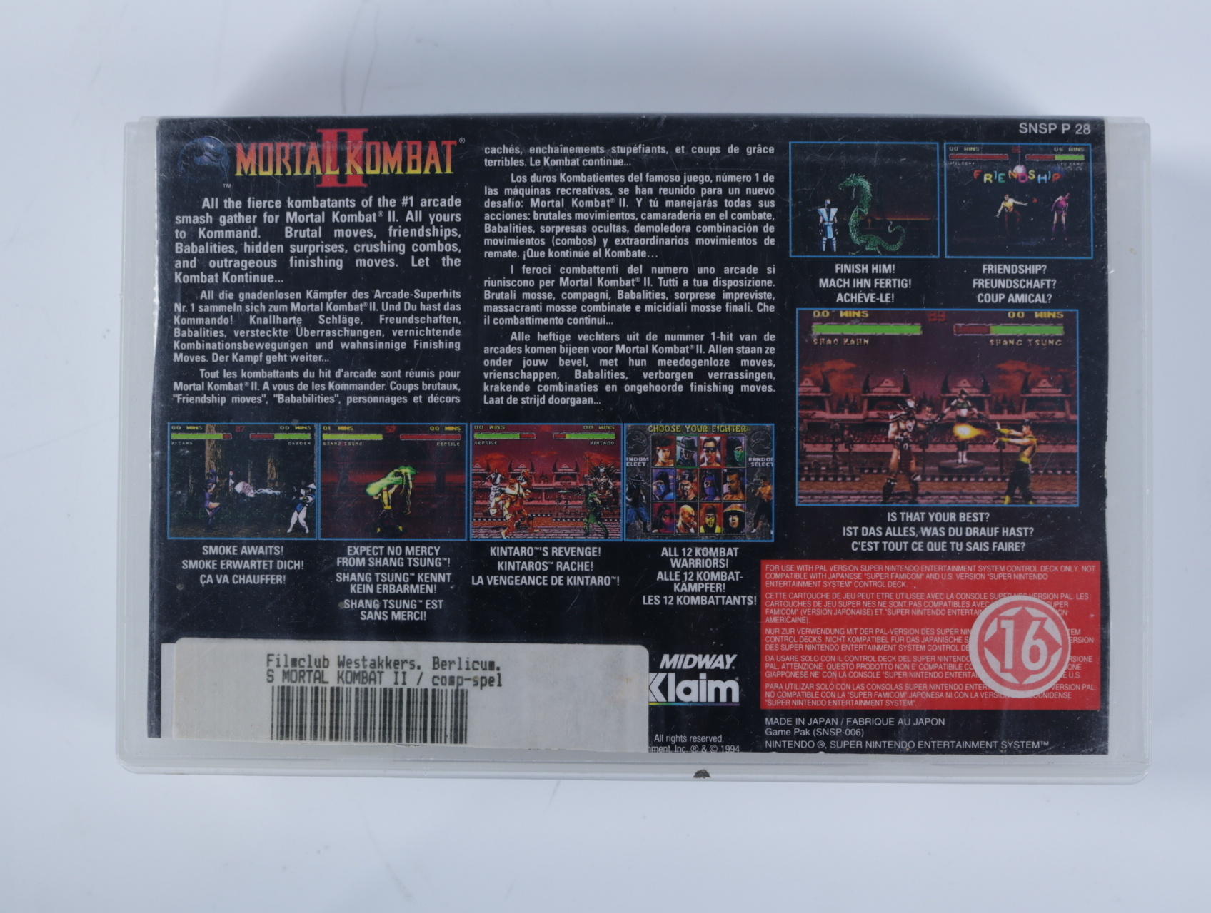 SNES - Mortal Kombat II - productfoto 2