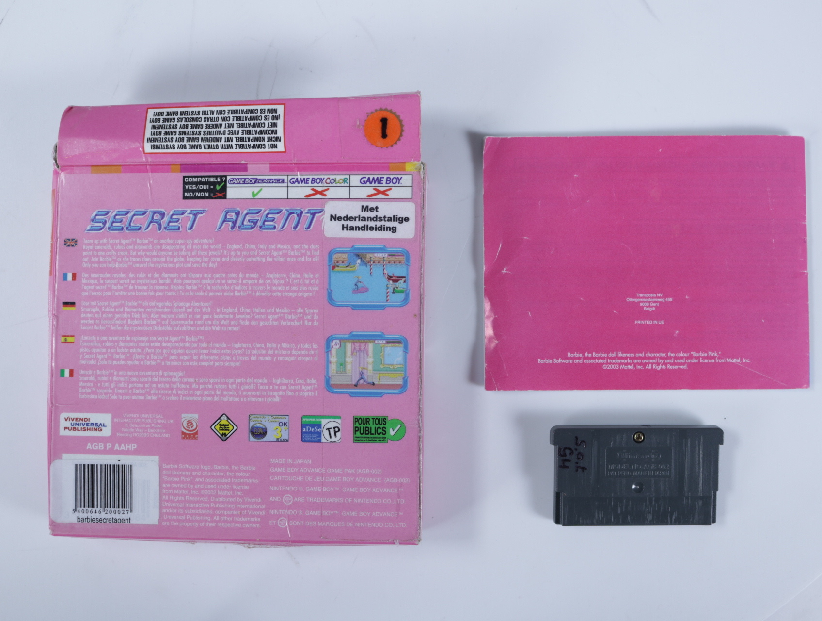 Gameboy Advance - Barbie Secret Agent Barbie - Digital Illusions Canada - productfoto 2