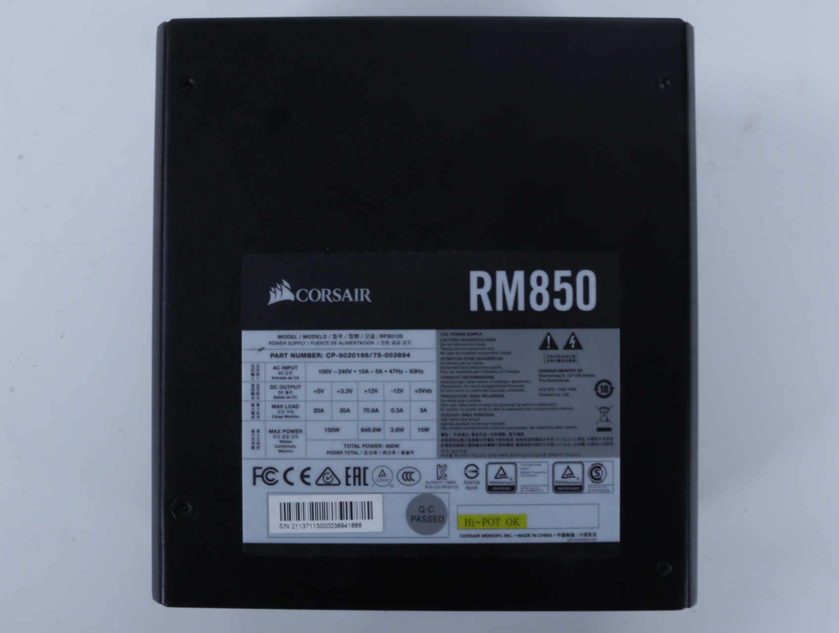 RM850 Voeding [Tweedekansje] - Corsair - productfoto 2