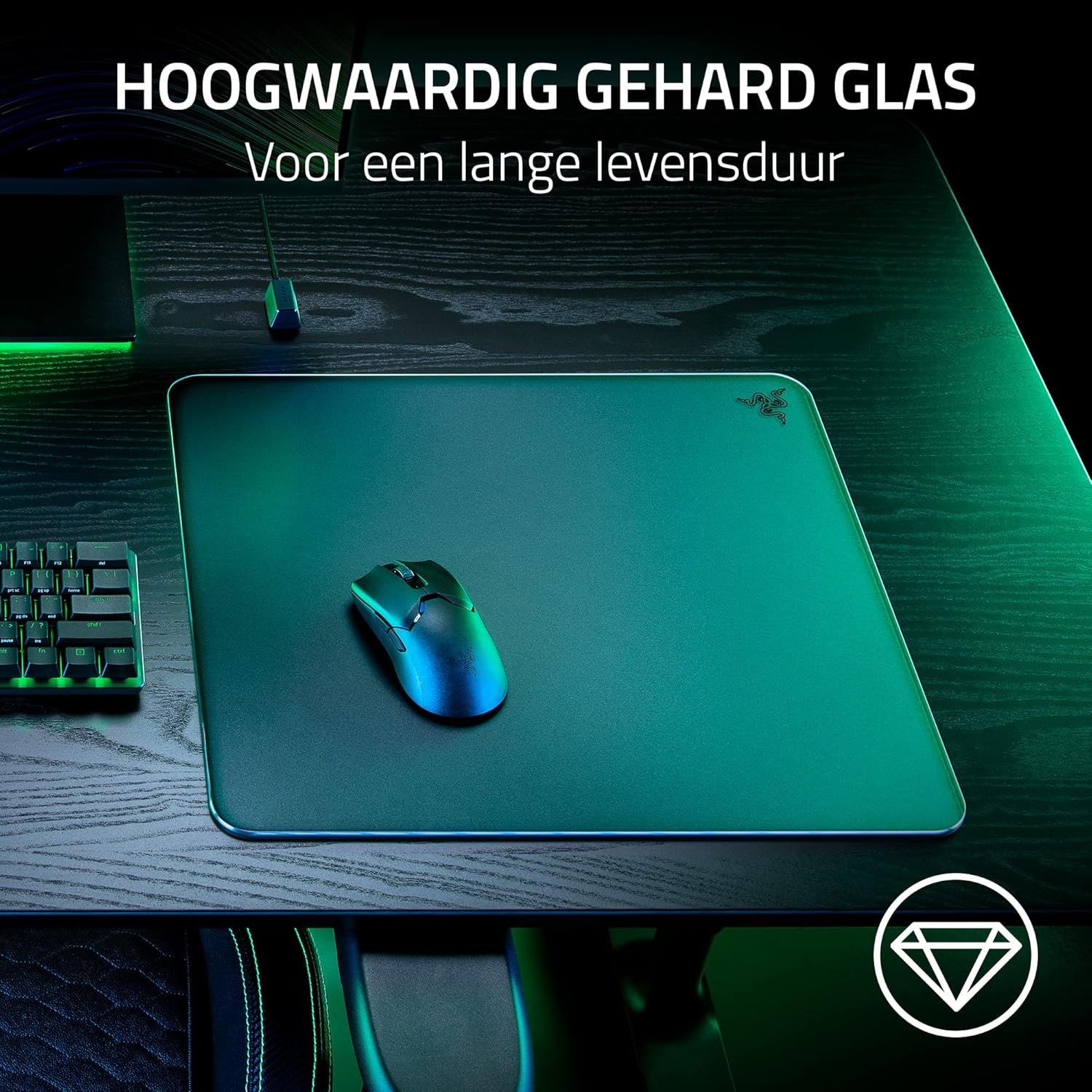 Atlas glazen muismat - Zwart - productfoto 2