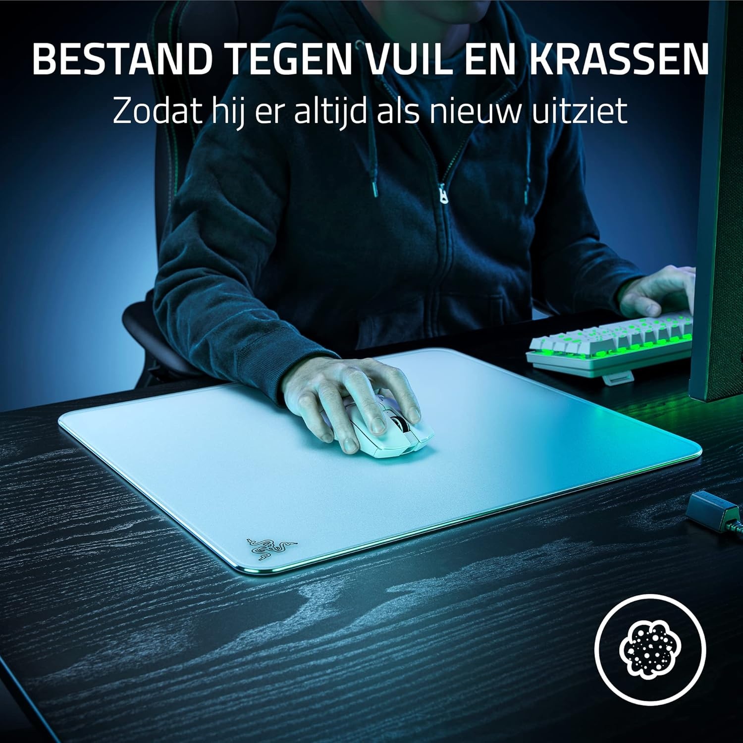 Atlas glazen muismat - Wit - productfoto 2