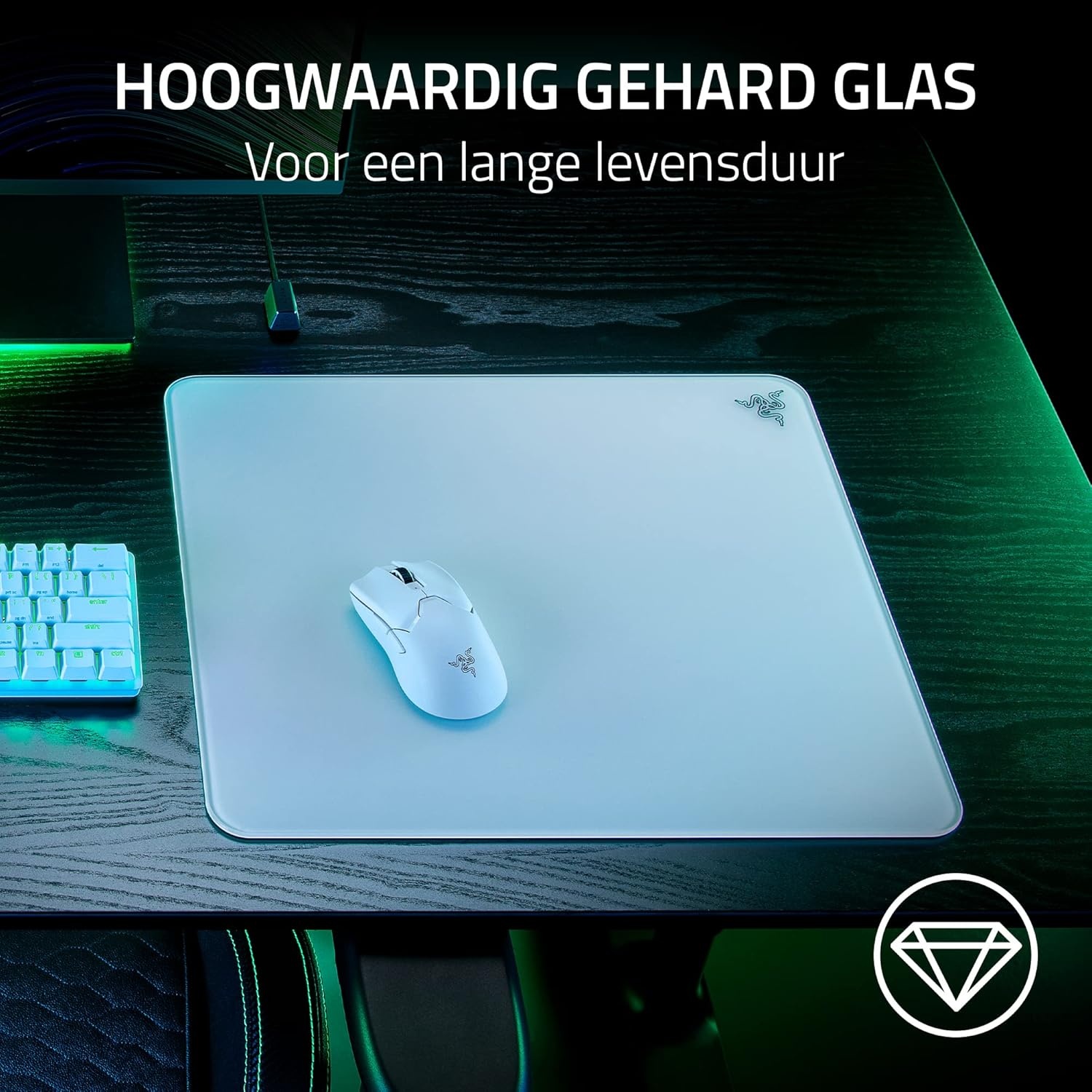 Atlas glazen muismat - Wit - productfoto 3
