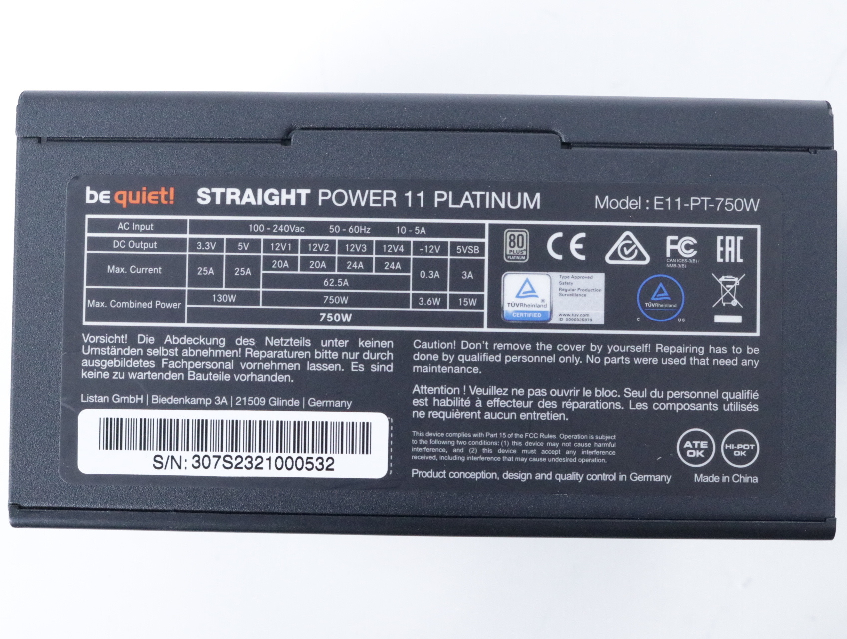 Straight Power 11 Platinum 750W [Tweedekansje] - be quiet! - productfoto 2