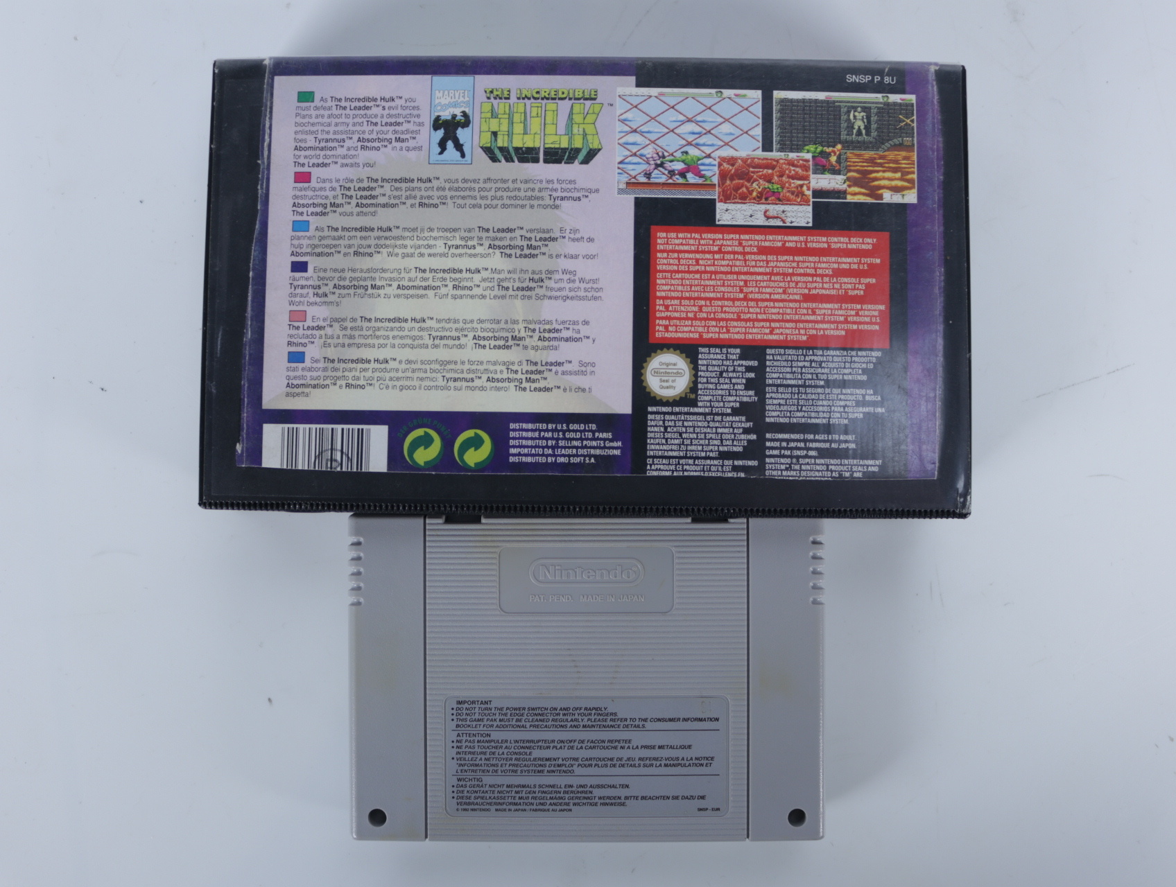 SNES - The Incredible Hulk - Plastic Boxed - productfoto 2