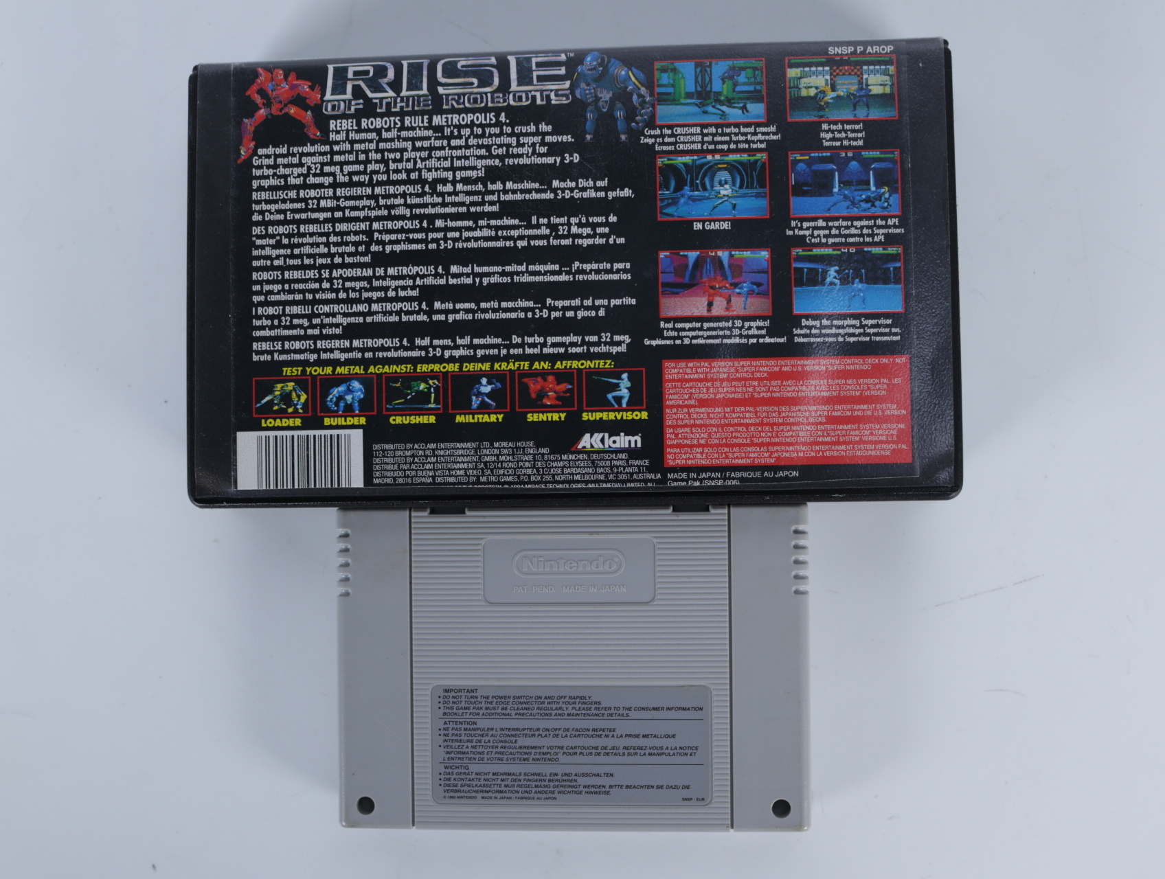 SNES - Rise of THe Robots - Plastic Boxed - productfoto 2