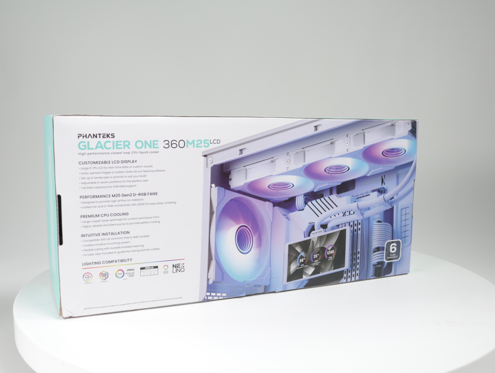Glacier One 360M25 LCD Wit [nieuw] - Phanteks - Nieuw - productfoto 2