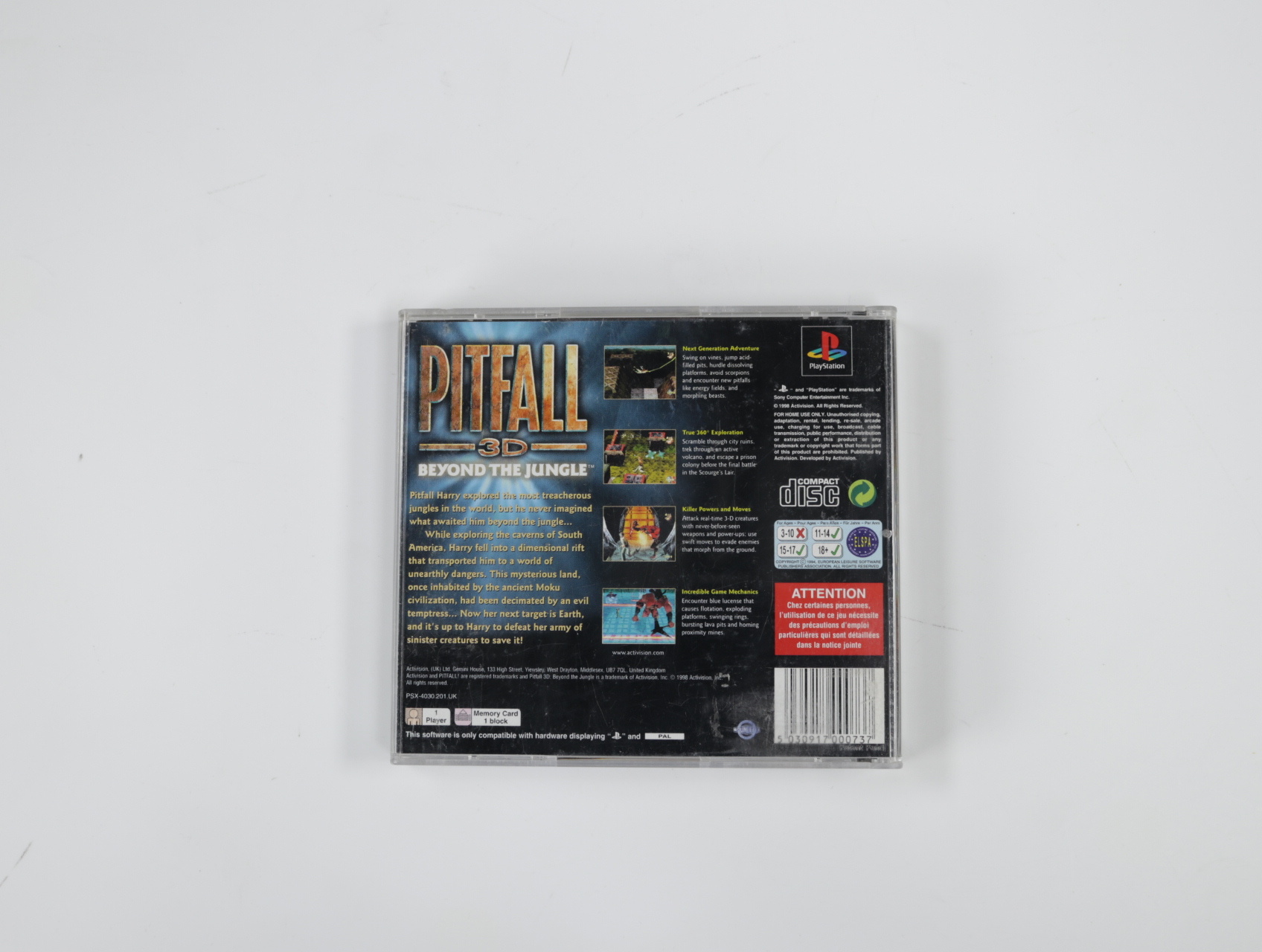 Playstation 1 - Pitfall 3D: Beyond the jungle - productfoto 2