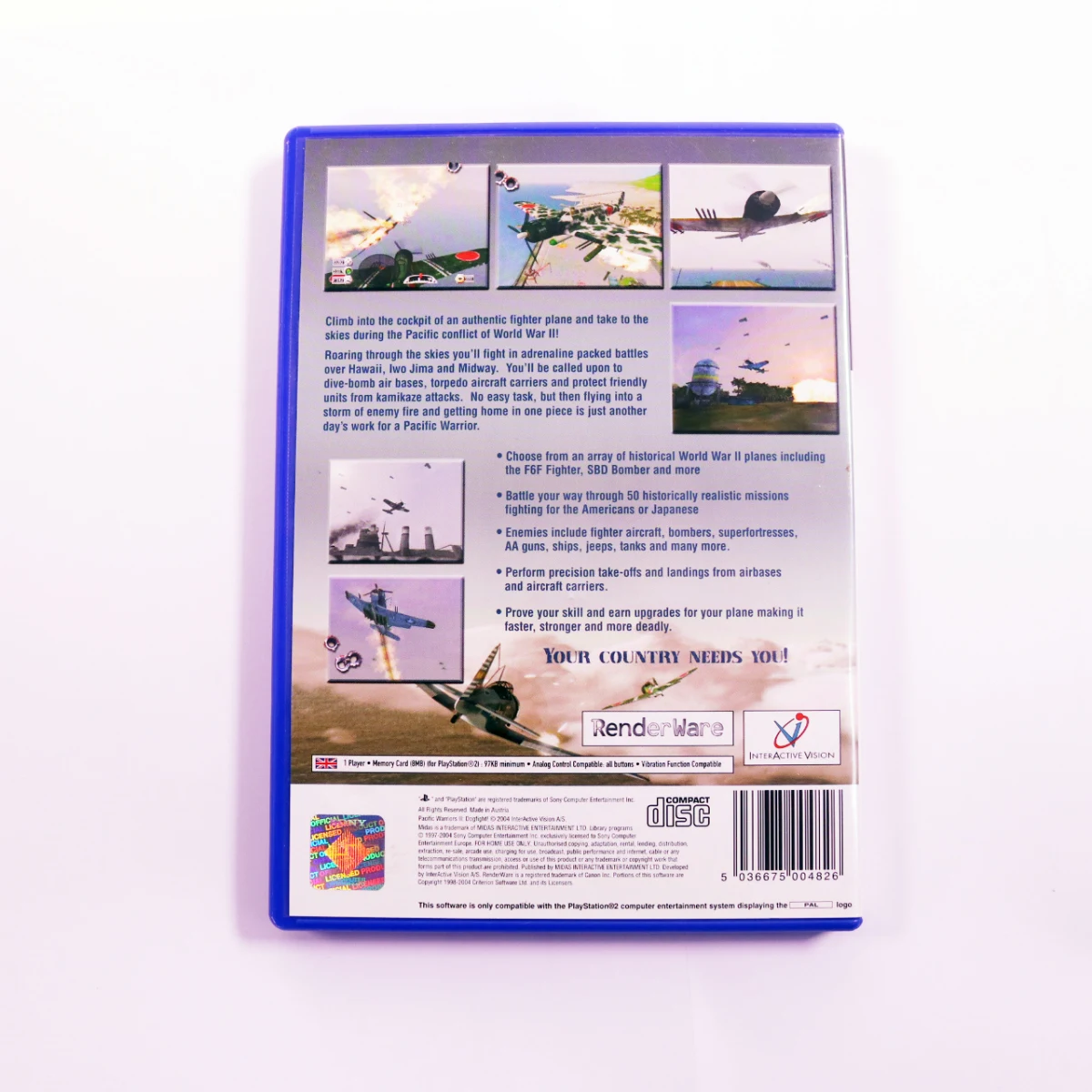 PlayStation 2 - Pacific Warriors II: Dogfight - productfoto 2