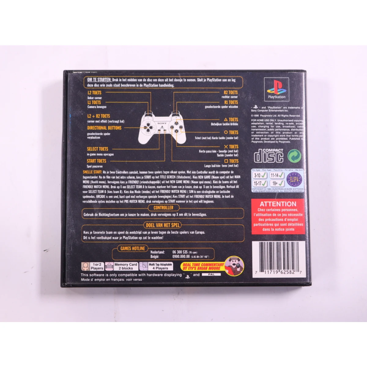 PlayStation 1 - Adidas Power Soccer - productfoto 3