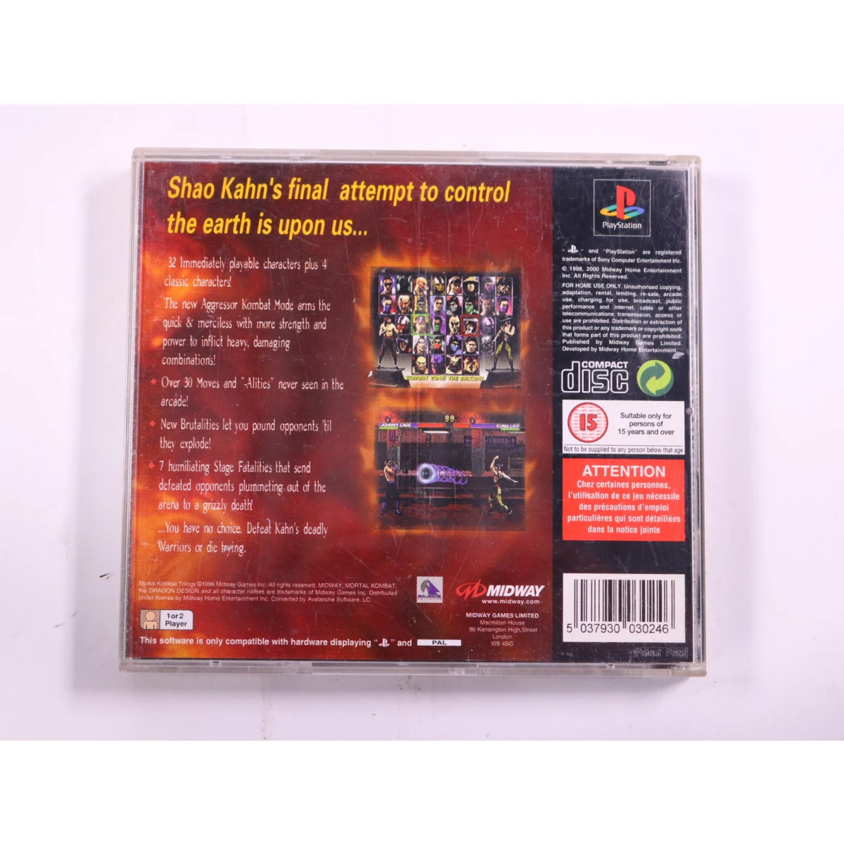 PlayStation 1 - Mortal Kombat Trilogy - productfoto 3