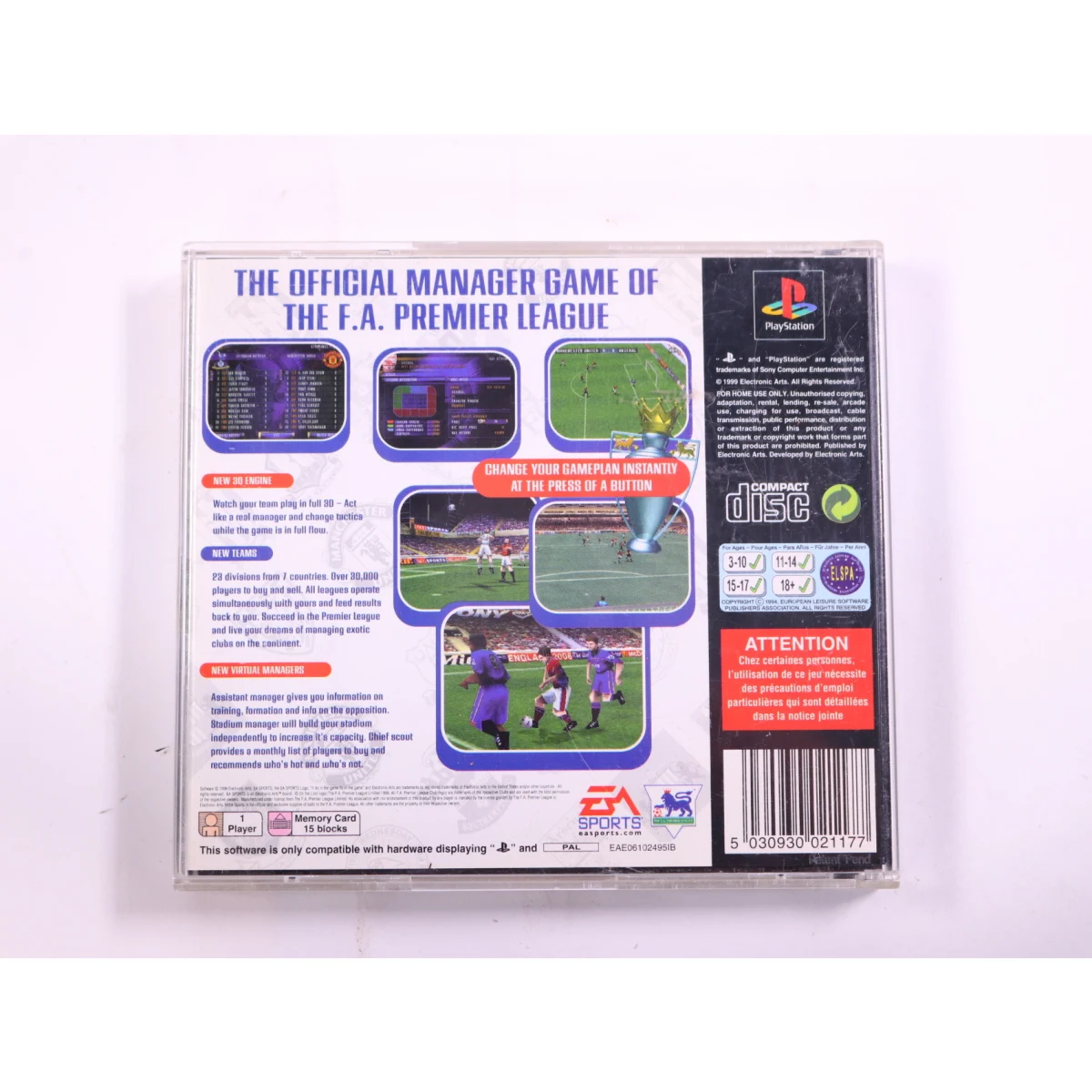 PlayStation 1 - Football Manager 2000 - productfoto 3