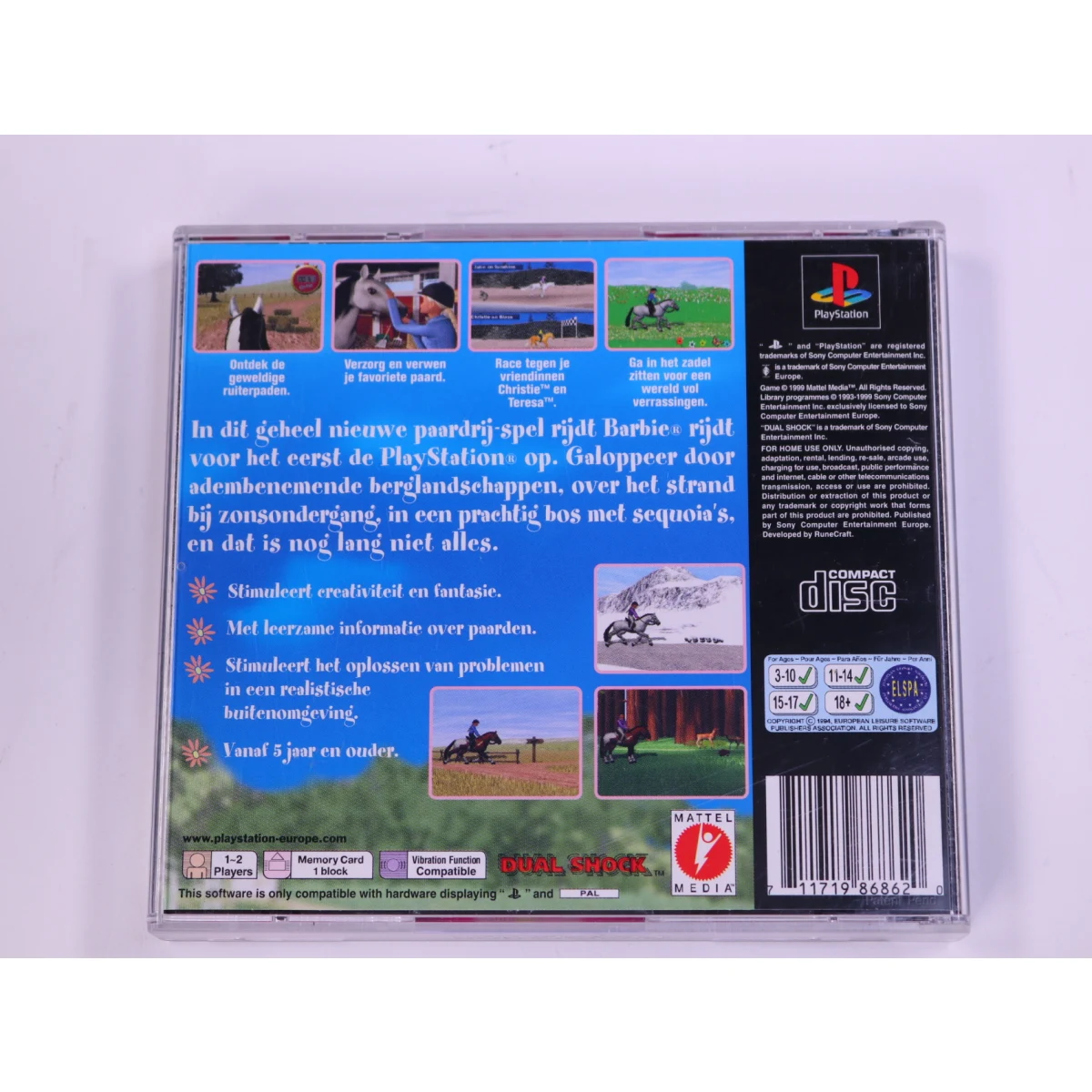 PlayStation 1 - Barbie: Race & Ride - productfoto 2
