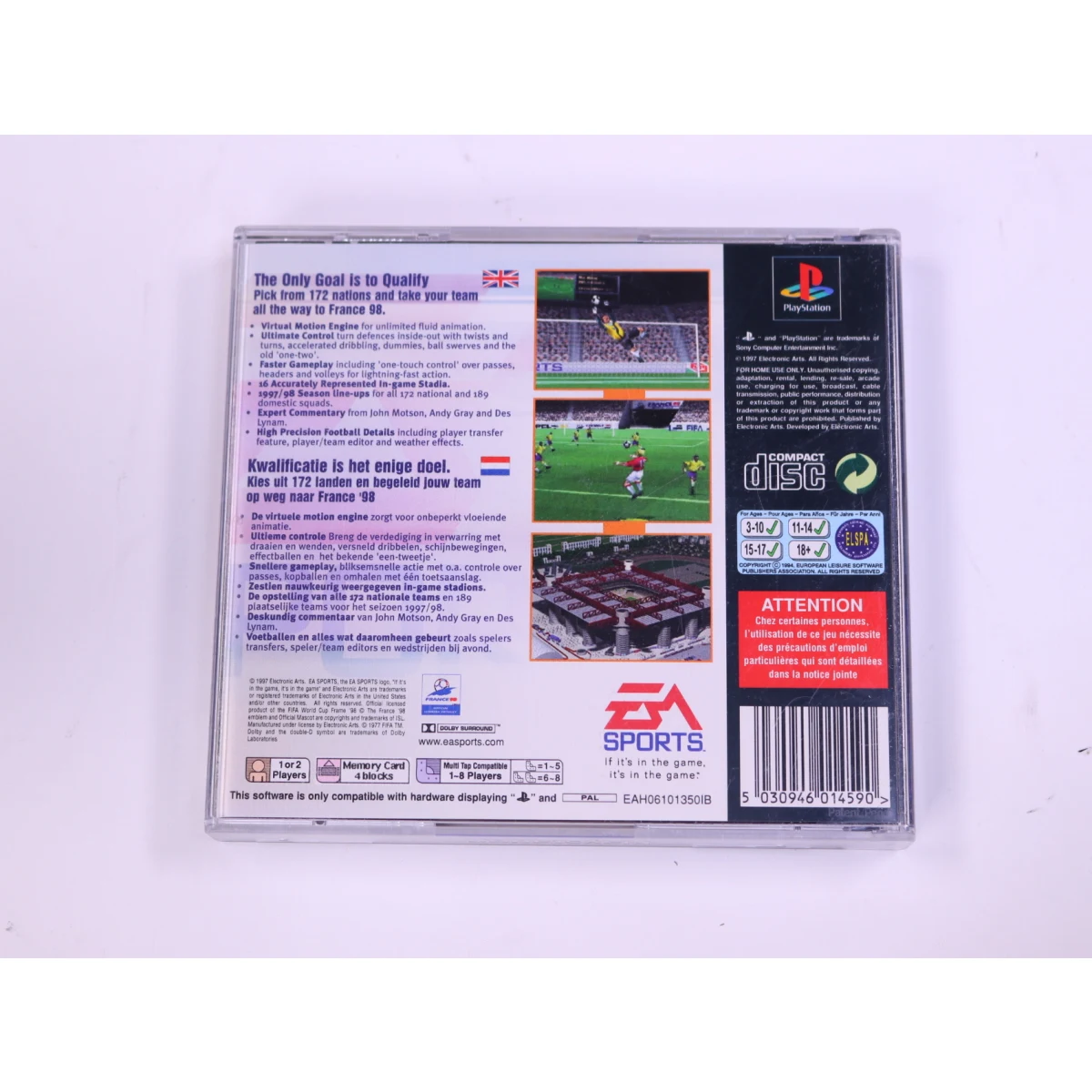 PlayStation 1 - FIFA Soccer - Road To World Cup 98 - productfoto 2