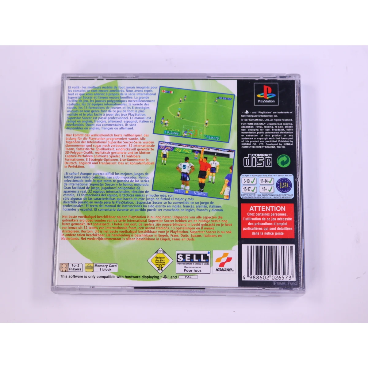 PlayStation 1 - International Superstar Soccer Pro - productfoto 2