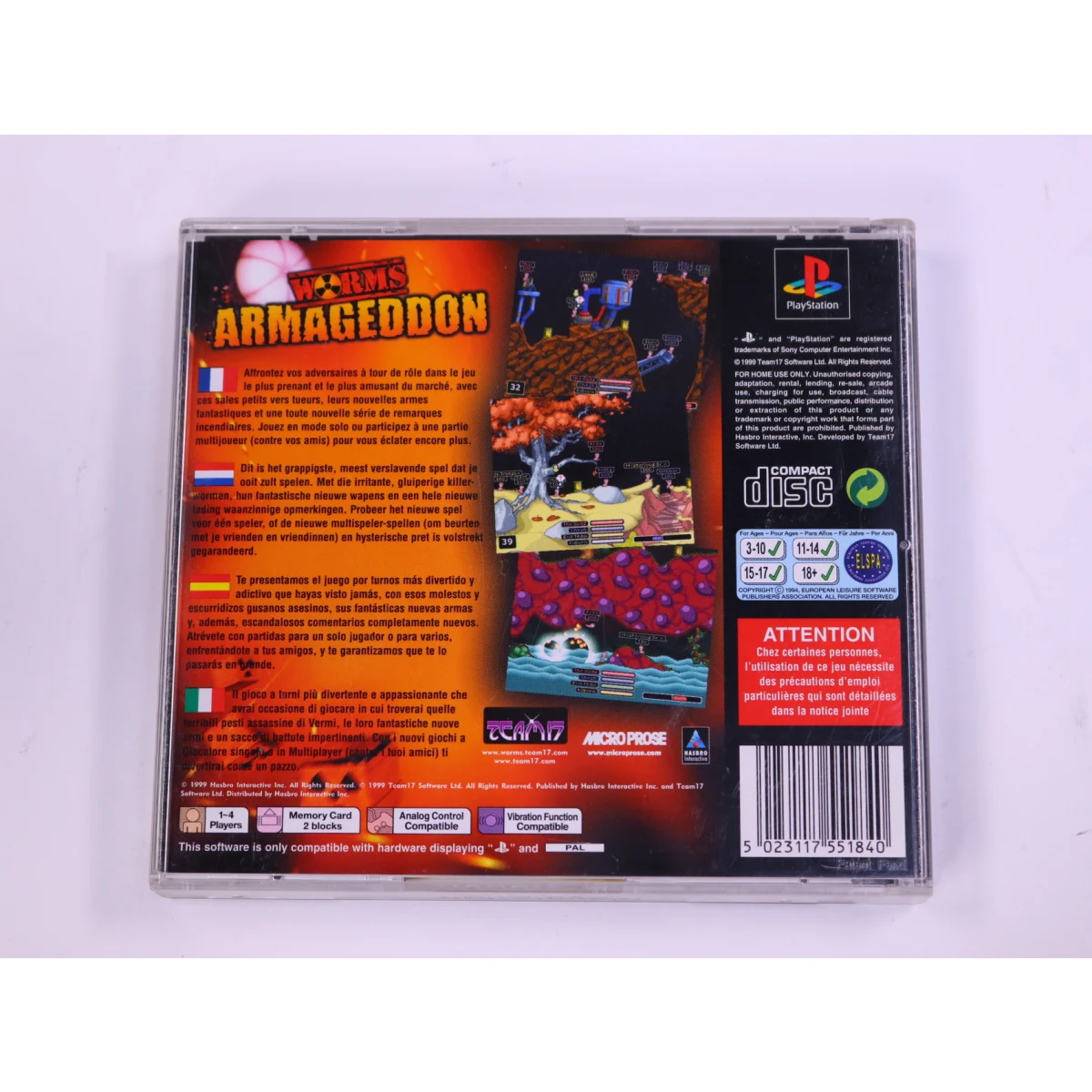 PlayStation 1 - Worms Armageddon - productfoto 2