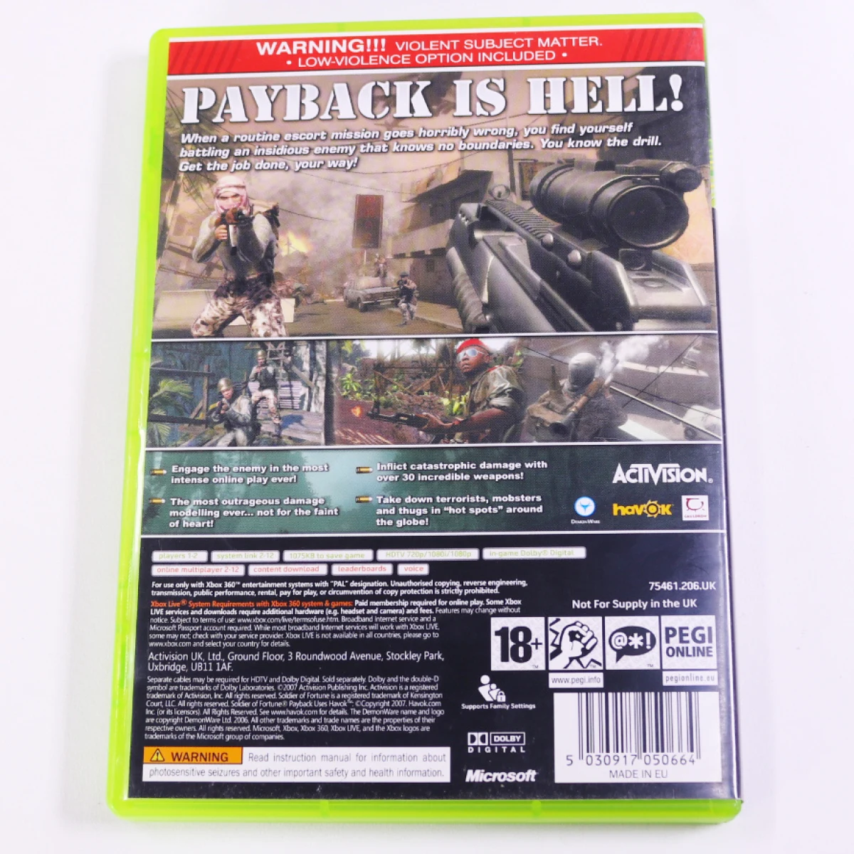 Xbox 360 - Soldier of Fortune: Payback - productfoto 2