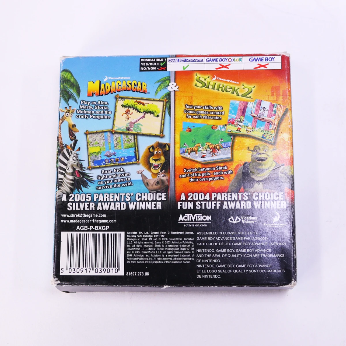 Game Boy Advance - Madagascar & Shrek 2 - Boxed CIB - productfoto 2
