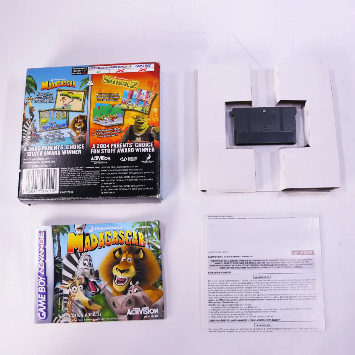 Game Boy Advance - 2 in 1 Fun Pack: Madagascar & Shrek 2 [CIB Boxed] - productfoto 2
