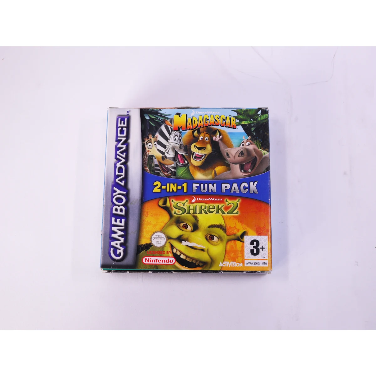 Game Boy Advance - 2 in 1 Fun Pack: Madagascar & Shrek 2 [CIB Boxed] - productfoto 3