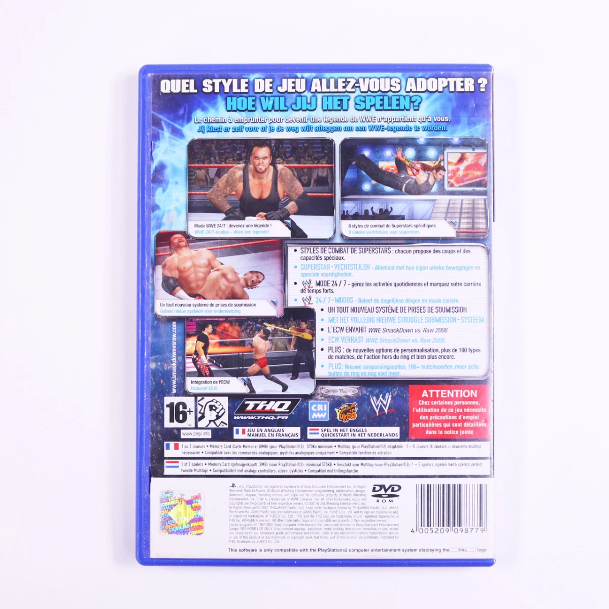 PlayStation 2 - WWE SmackDown vs. Raw 2008 - productfoto 3