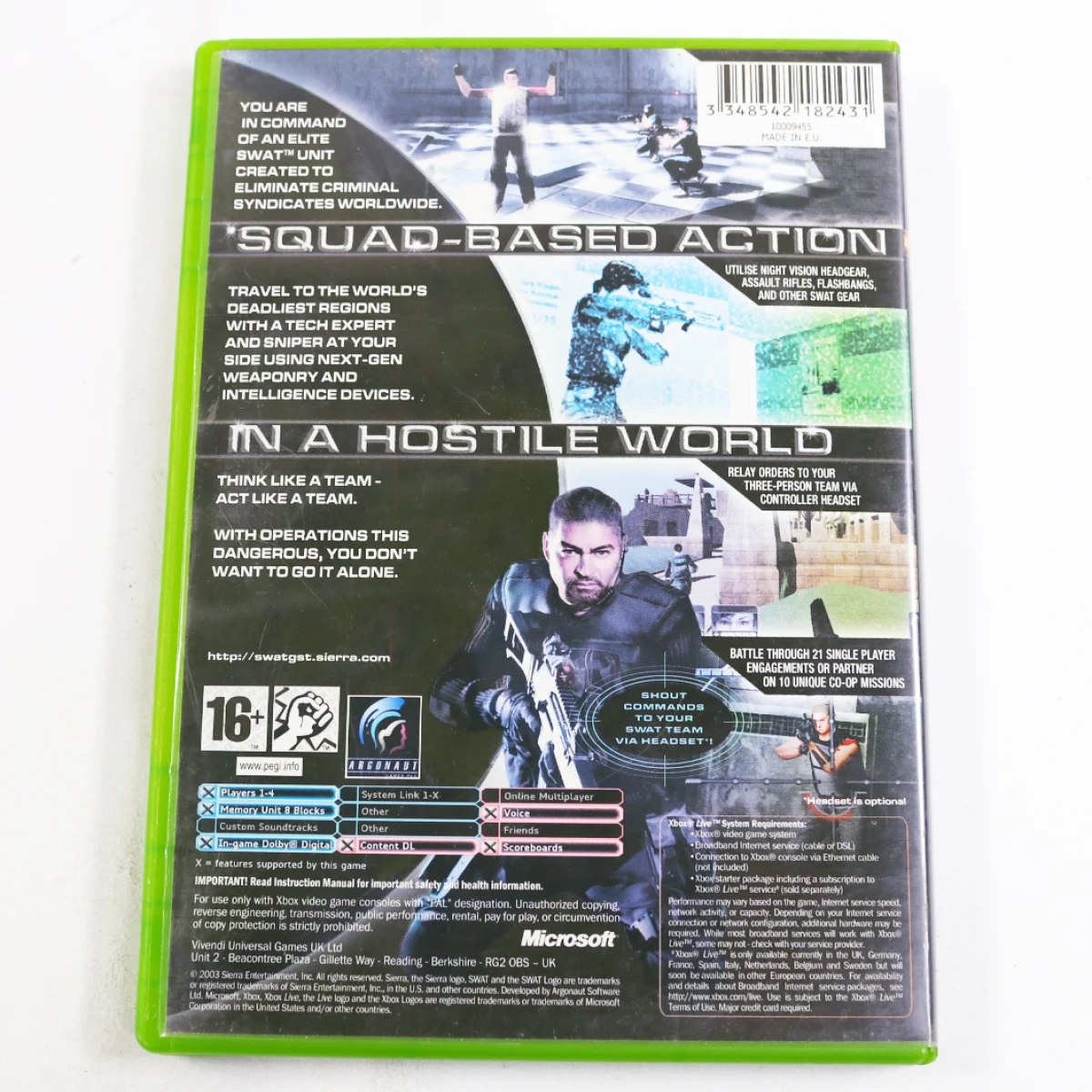 Xbox Classic - SWAT: Global Strike Team - productfoto 2