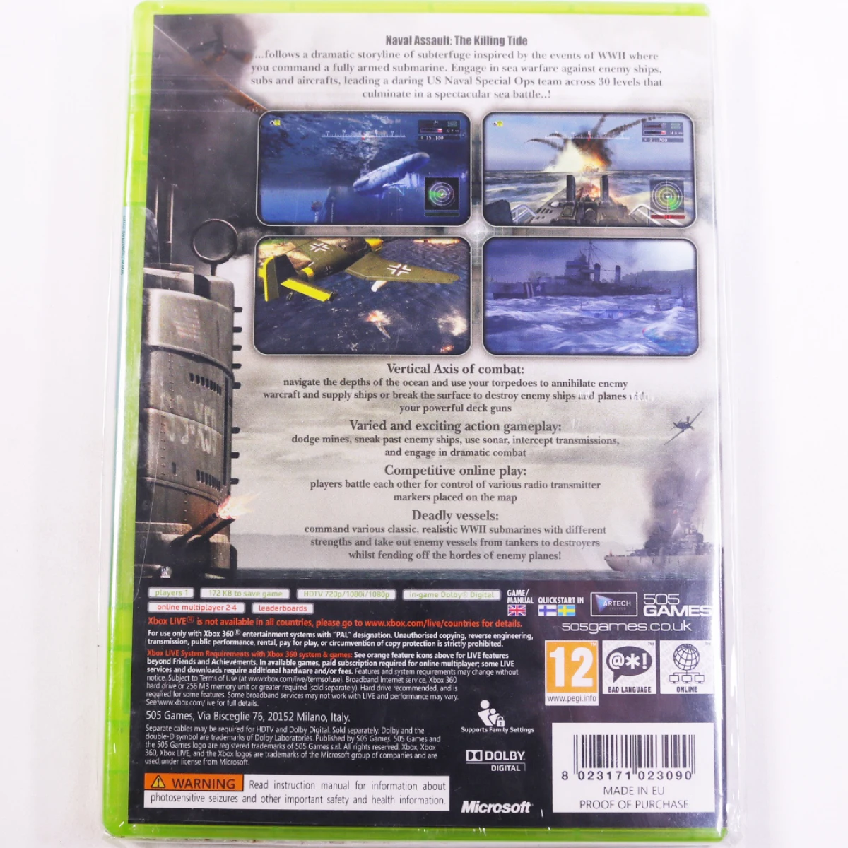 Xbox 360 - Naval Assault: The Killing Tide [Sealed] - Artech Studios - productfoto 2