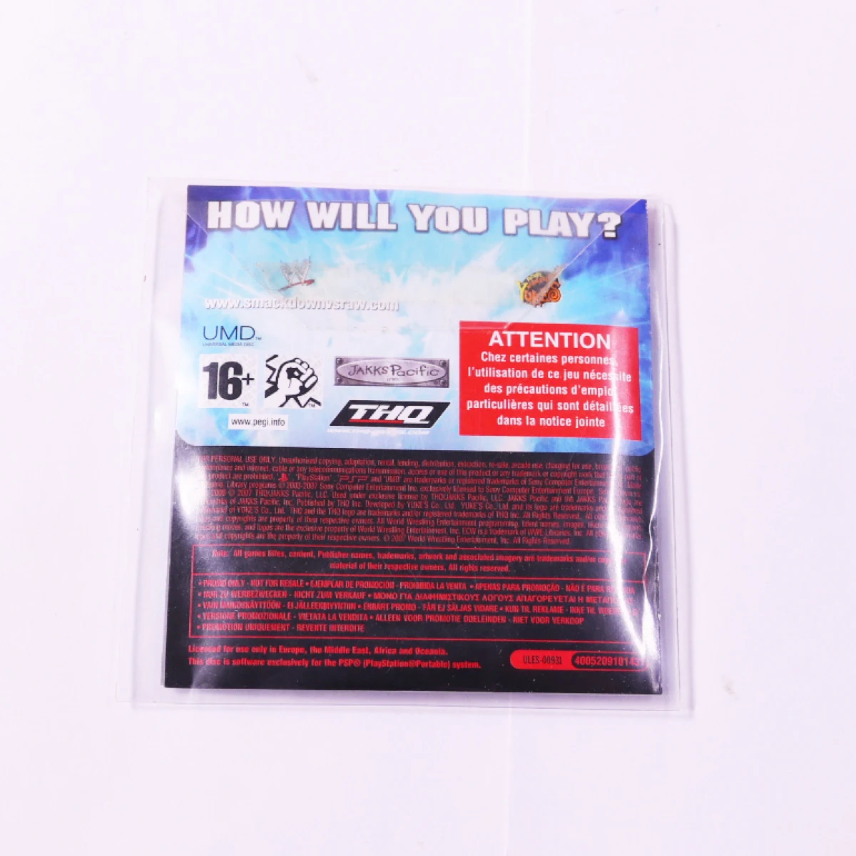 PSP - WWE Smackdown vs. Raw 2008 - productfoto 2