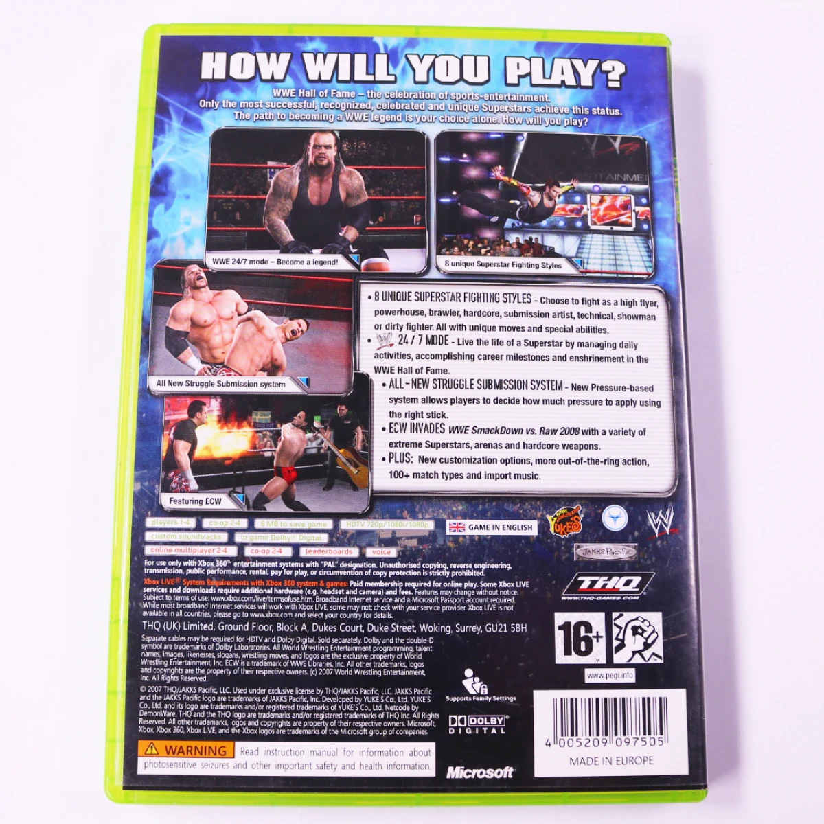 Xbox 360 - Smackdown vs. Raw 2008 - productfoto 2