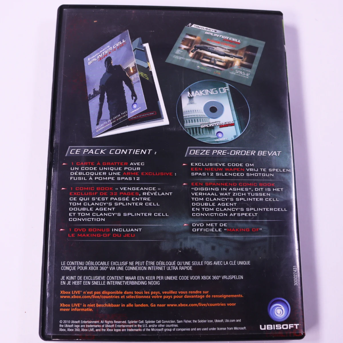 Xbox 360 - Splinter Cell Conviction [Pre-Order Pack] - productfoto 2