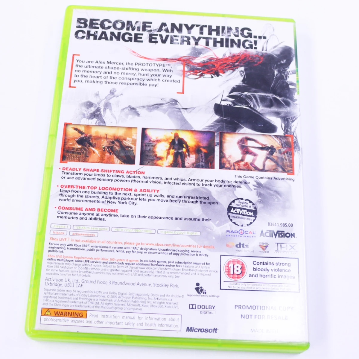 Xbox 360 - Prototype [Promotion] [No Manual]