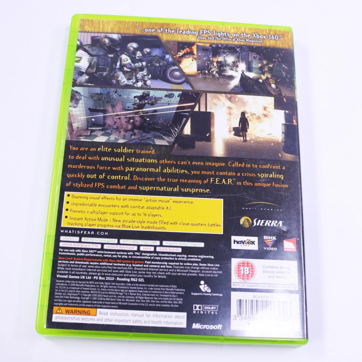 Xbox 360 - F.E.A.R. - First Encounter Assault Recon - productfoto 2
