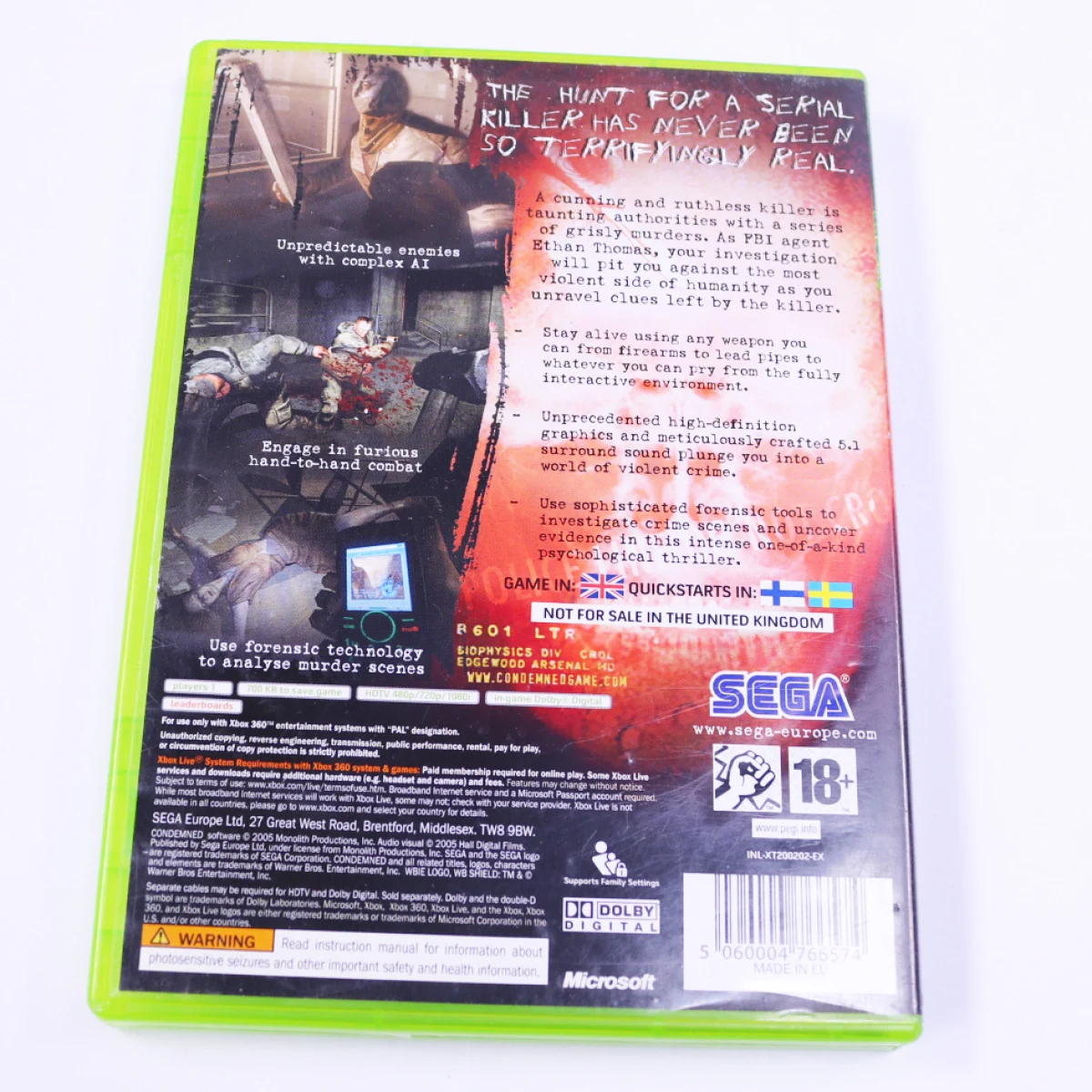 Xbox 360 - Condemned: Criminal Origins [No Manual] - productfoto 2