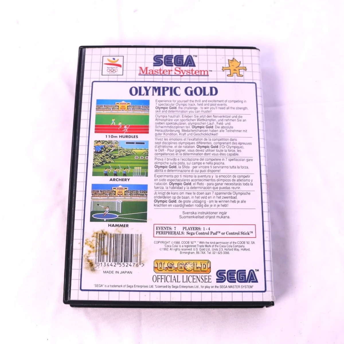 SEGA Master System - Olympic Gold Barcelona 92 [No Manual] - productfoto 2
