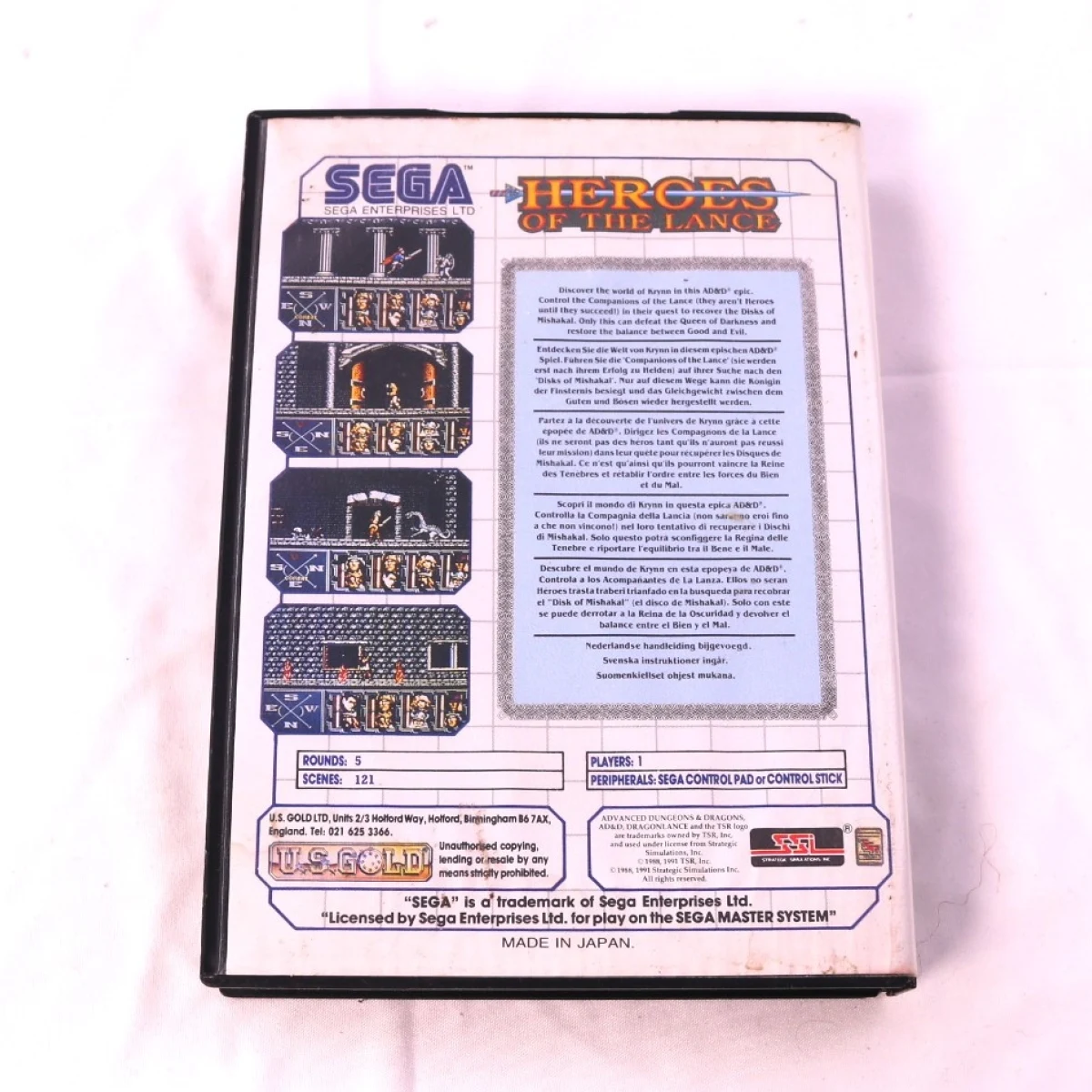 SEGA Master System - Advanced Dungeons & Dragons Heroes of the Lance [No Manual] - U.S. Gold Ltd. - productfoto 2