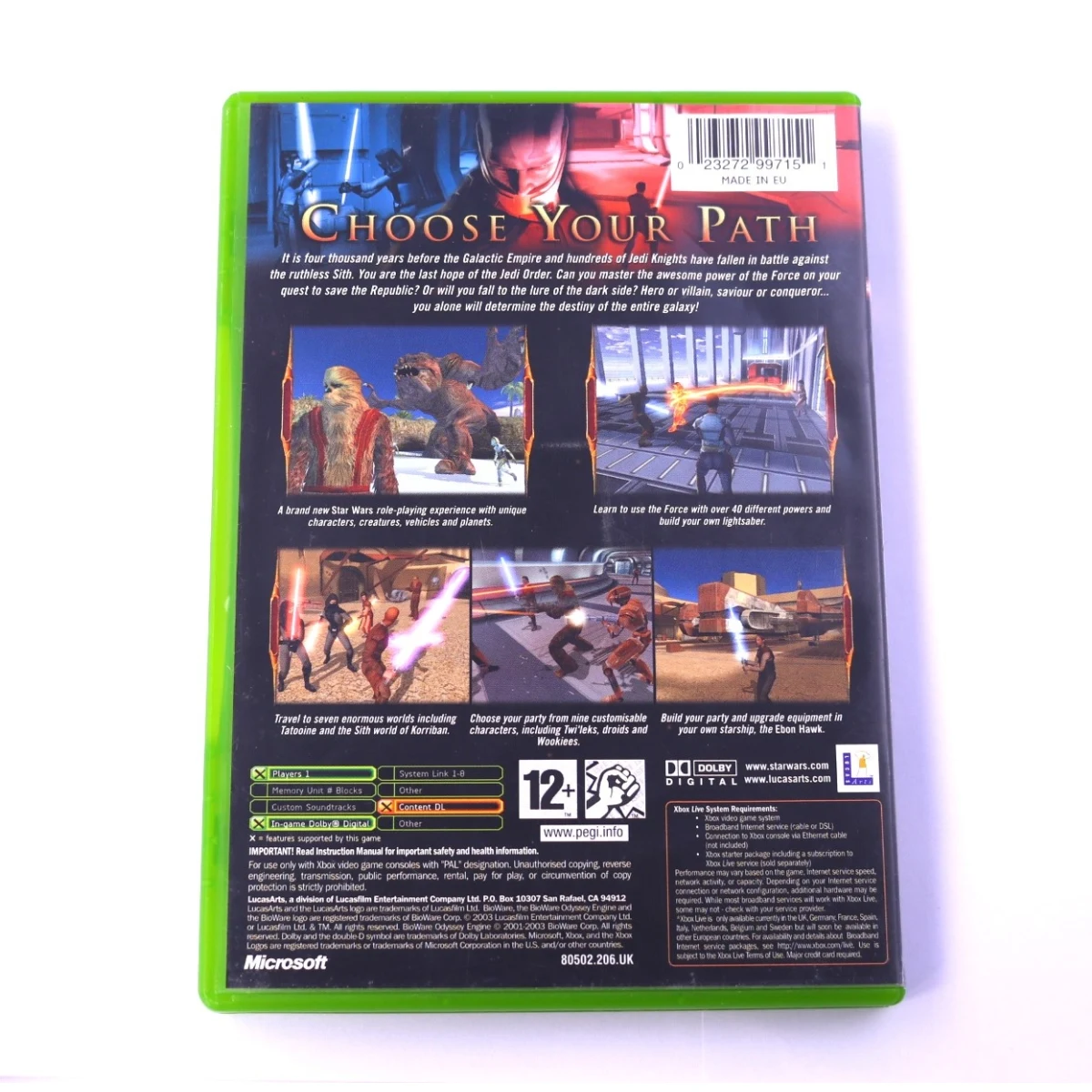 Xbox Classic - Star Wars: Knights of the Old Republic - BioWare - productfoto 2