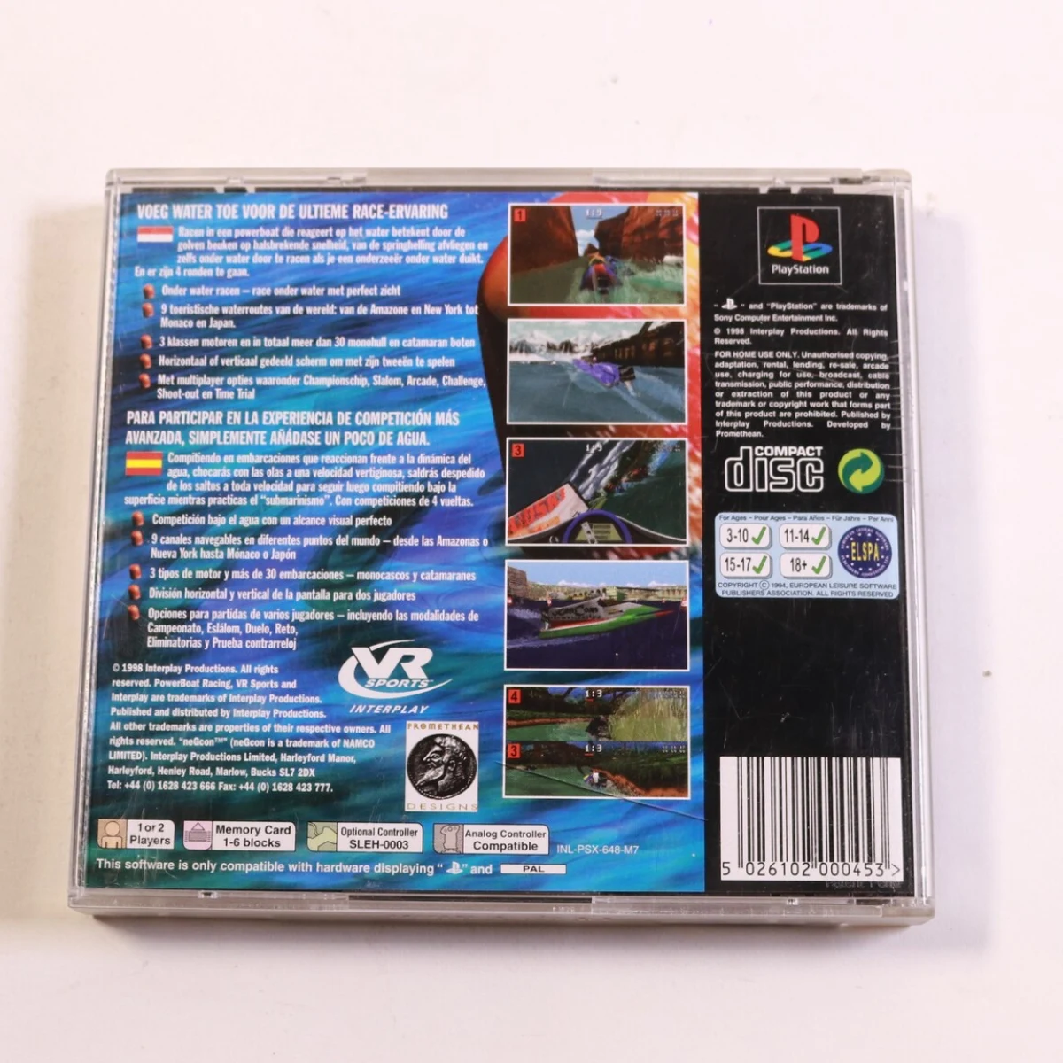 PlayStation 1 - VR Sports Powerboat Racing - Promethean Designs Ltd. - productfoto 3