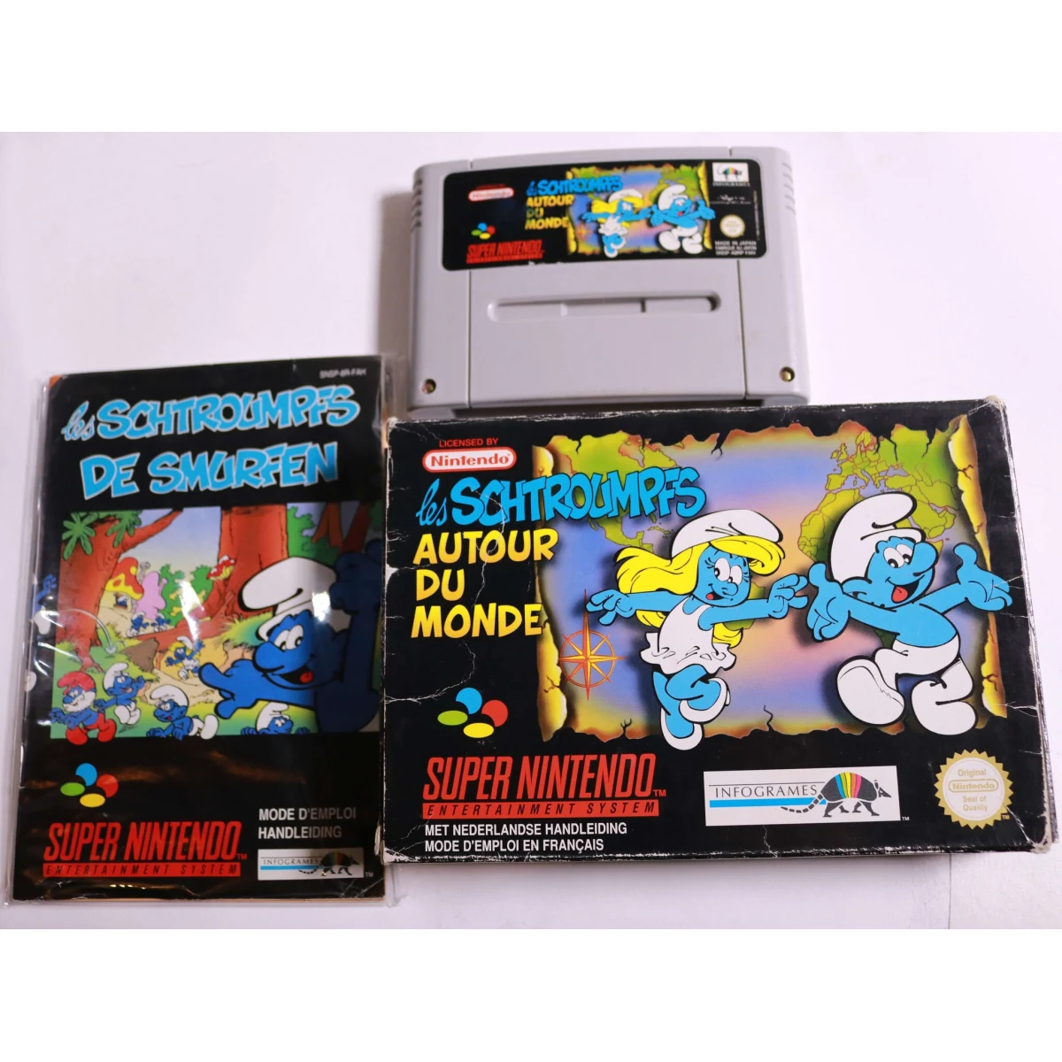 SNES - Les Schtroumpfs: Autour du Monde - Boxed CIB