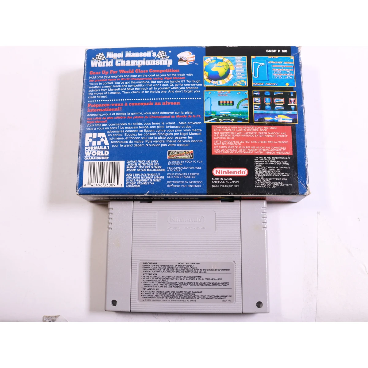 SNES - Nigel Mansell's World Championship Racing - Boxed - productfoto 2