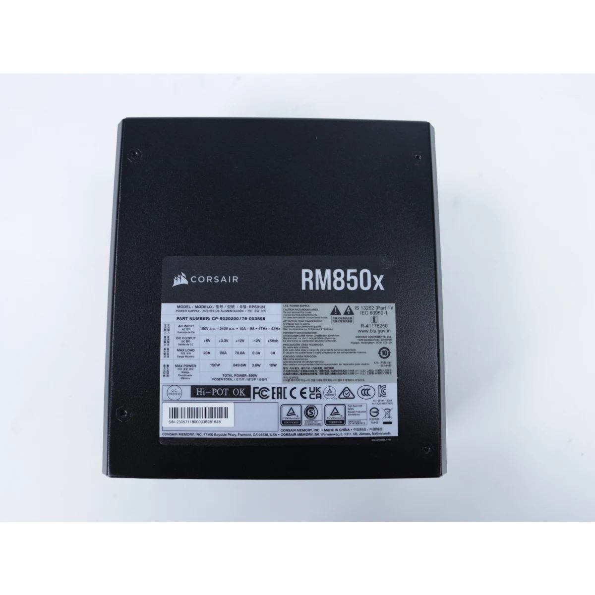 RM850x Voeding [2021 Model] [Tweedekansje] - Corsair - productfoto 2